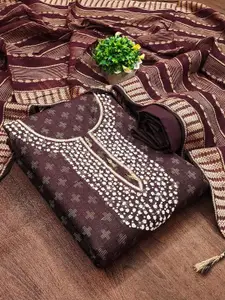 APNISHA Geometric Woven Design Unstitched Dress Material