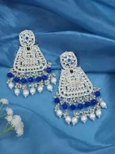 I Jewels Gold-Plated Pearls Beaded Contemporary Chandbali Earrings