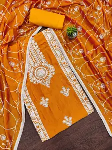 APNISHA Floral Embroidered Pure Silk Unstitched Dress Material