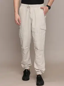 Nautica Men Smart Mid-Rise Cargos Cotton Trousers