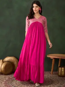 Sangria Women Ethnic Motifs Printed Empire Maxi Dress