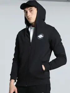 Puma Men Solid Full Zip Hooded Bomber Jacket