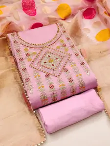 JULEE Floral Embroidered Sequinned Unstitched Dress Material