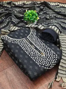 APNISHA Ethnic Motifs Embroidered Beads and Stones Unstitched Dress Material