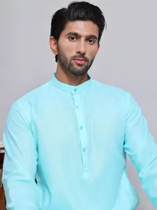 Jompers Mandarin Collar Long Sleeves Straight Kurta with Pyjamas