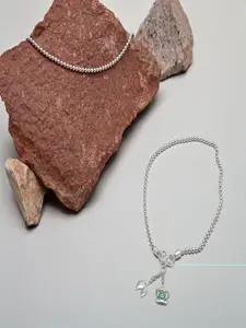 Paavni Set of 2 92.5 Sterling Silver Anklets