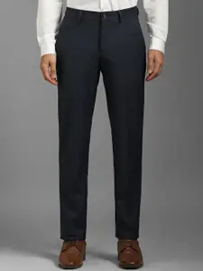 Louis Philippe Men Checked Slim Fit Formal Trousers