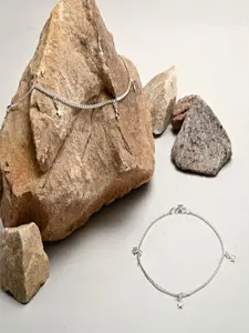 Paavni Set Of 2 92.5 Sterling Silver-Plated Anklets