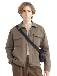 RARE RABBIT Men MAPIS Spread Collar Self Design Casual Tailored Jacket