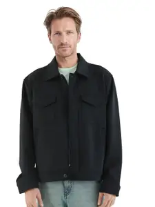RARE RABBIT Men Spread Collar Solid Casual Tailored Jacket