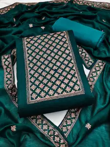 JULEE Floral Embroidered Pure Silk Unstitched Dress Material