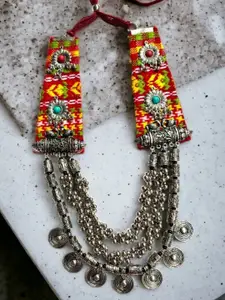 VIVAZS Silver-Plated Crochet Necklace