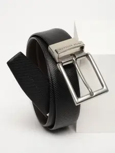 Peter England Men Textured Leather Reversible Formal Belt