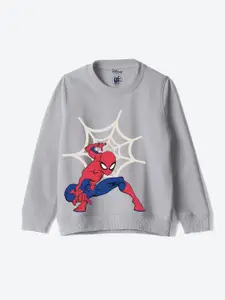 YK Marvel Boys Spider-man Character Printed Sweatshirt