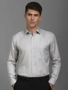 Luxure by Louis Philippe Men Classic Spread Collar Solid Cotton Formal Shirt