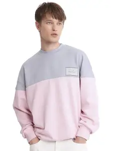 RARE RABBIT Men Colourblocked Printed Sweatshirt
