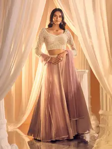 Alaya Advani Embellished Net Ready to Wear Lehenga & Blouse With Dupatta