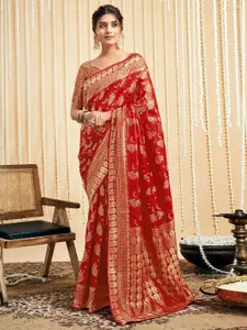 KALINI Women Woven Design Zari Banarasi Saree
