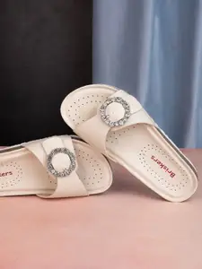 BRISKERS Women Embellished Open Toe Flats with Buckles