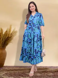 BAESD Floral Print Applique Fit & Flare Dress