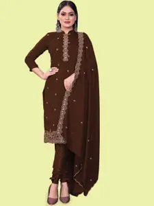 JULEE Ethnic Motifs Embroidered Beads and Stones Pure Silk Unstitched Dress Material