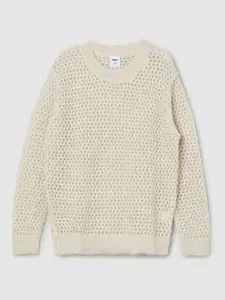 max Girls Ribbed Round Neck Pullover Sweaters