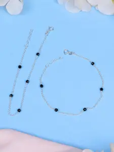 GLYTERS Ballin Silver Rhodium-Plated Anklets