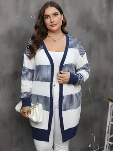 StyleCast Curve Women Striped Shrug