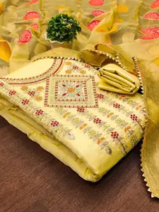 JULEE Floral Embroidered Unstitched Dress Material