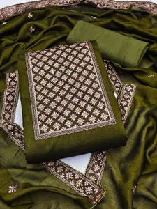 JULEE Floral Embroidered Pure Silk Unstitched Dress Material