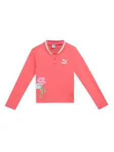 Puma Girls Classics Floral Print Cotton T-Shirt