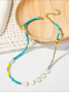 StyleCast x Revolte Gold-Plated Enamelled Beaded Statement Necklace