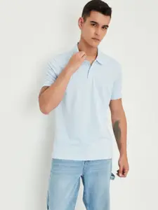 max Men Colourblocked Polo Collar Extended Sleeves Pockets T-shirt