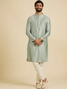Manyavar Mandarin Collar Straight Kurta With Pyjamas