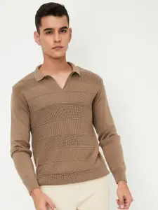 max Men Striped Pure Cotton Pullover