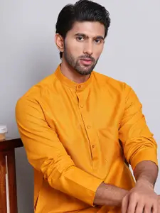 Jompers Mandarin Collar Regular Cotton Straight Kurta