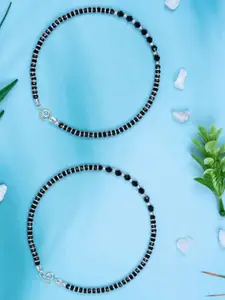 GLYTERS Naomi Silver-Plated Anklets