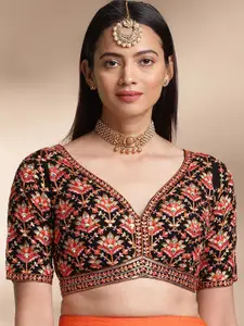 flaher  Embroidered V Neck  Saree Blouse