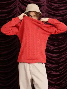 RARE RABBIT Men Cable Knit Pullover