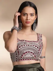 flaher Embroidered Tissue Readymade Blouse