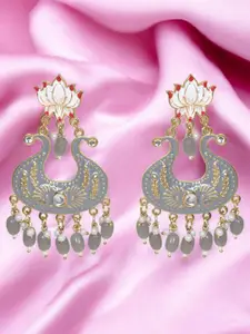 Nilu's Collection Brass-Plated Floral Jhumkas Earrings