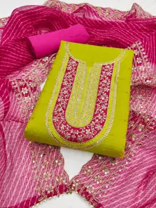 APNISHA Floral Embroidered Sequinned Unstitched Dress Material