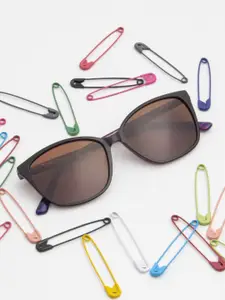 Ted Smith Women Aesthetic Brown Cateye Sunglasses with Polarised and UV Protected Lens