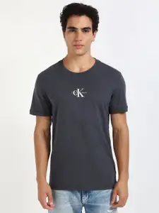 Calvin Klein Jeans Men Typography Printed Round Neck Cotton T-shirt