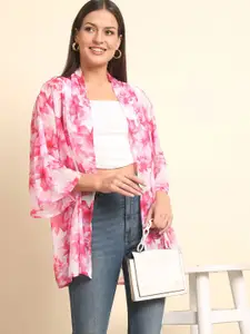 BAESD Floral Printed Open Front Shrug