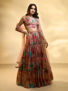 Alaya Advani Floral Printed Beads And Stones Ready to Wear Lehenga & Blouse With Dupatta