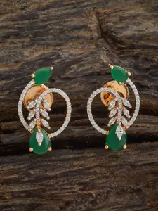 Kushal's Fashion Jewellery Rhodium-Plated Geometric Zircon Studs