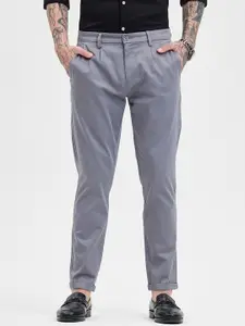 Snitch Men Smart Slim Fit Pleated Trousers
