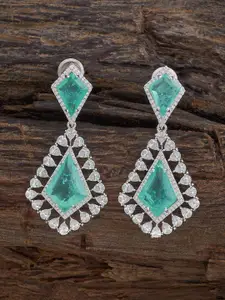 Kushal's Fashion Jewellery Embellished Bridal Geometric Drop Earrings