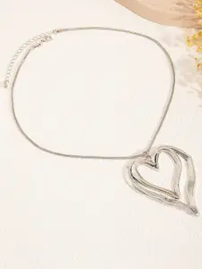 StyleCast x Revolte Silver-Plated Heart-Shaped Pendant With Chain